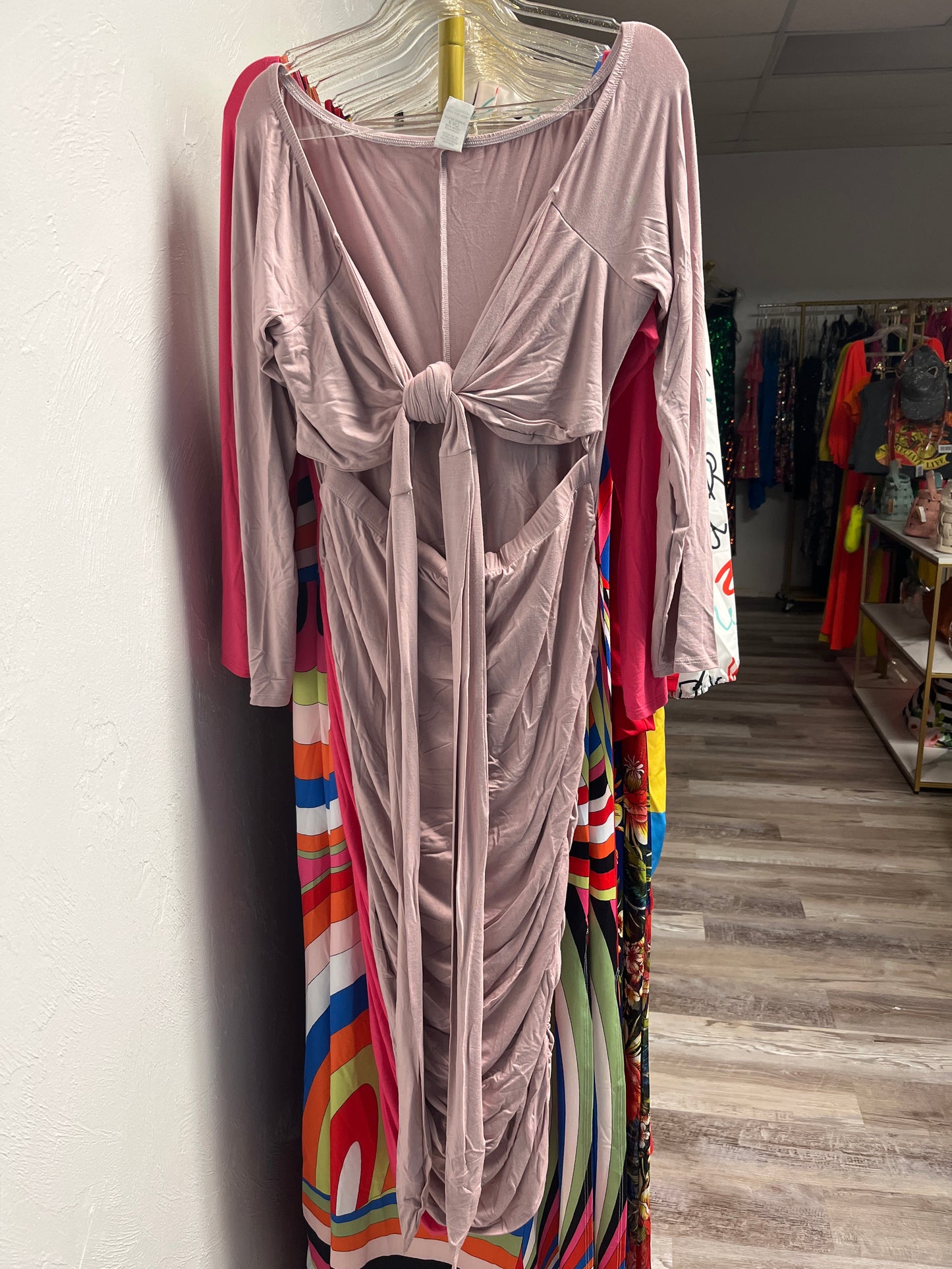 Cross Wrap Curve Midi Dress