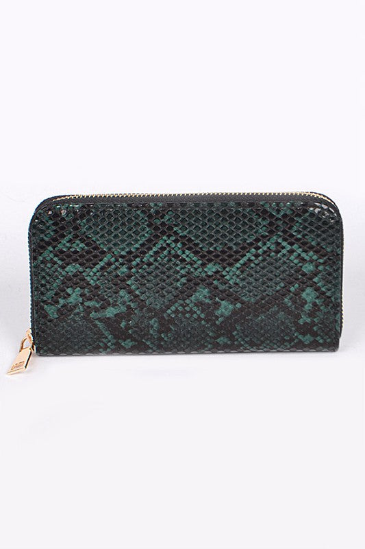 Faux Leather Snake Print Wallet