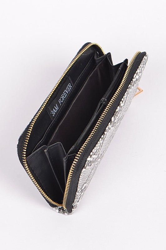 Faux Leather Snake Print Wallet