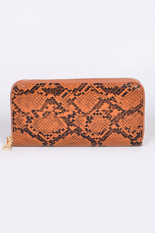 Faux Leather Snake Print Wallet