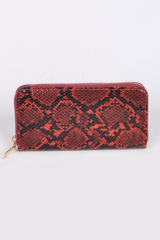 Faux Leather Snake Print Wallet