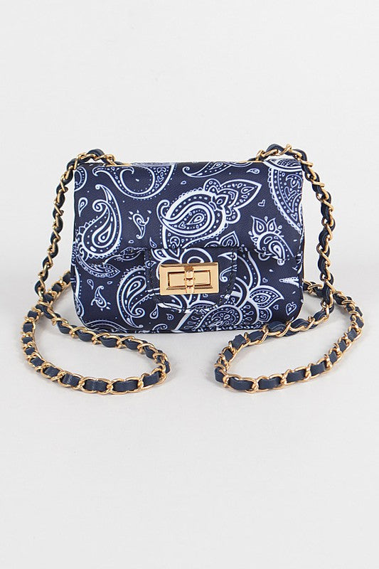 Paisley Bandana Mini Crossbody Handbag