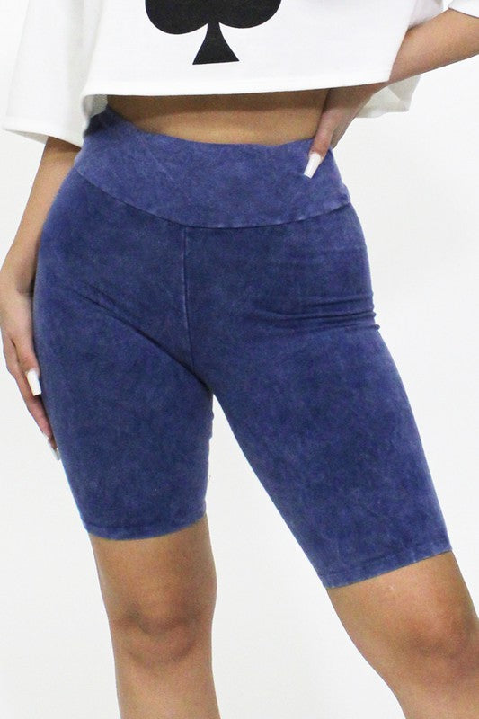 Mineral Wash Biker Shorts