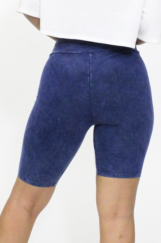 Mineral Wash Biker Shorts