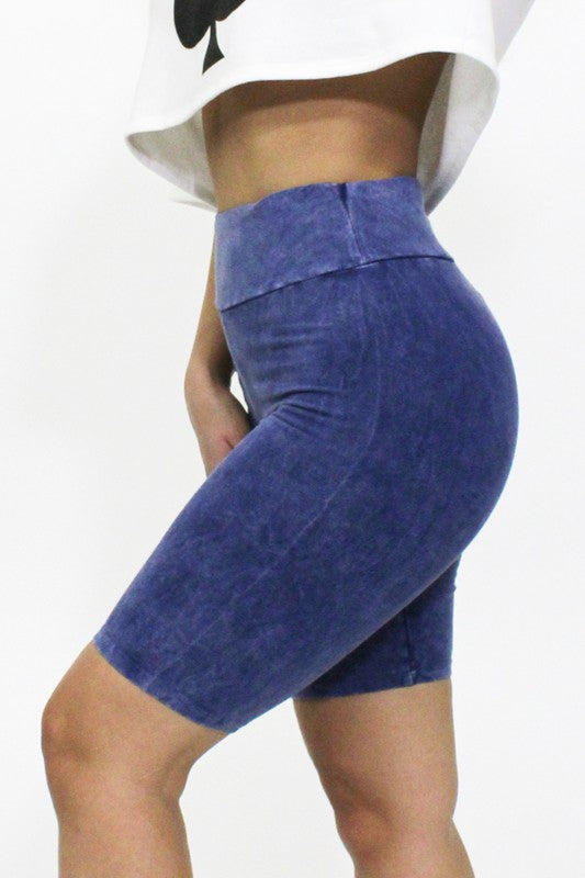Mineral Wash Biker Shorts