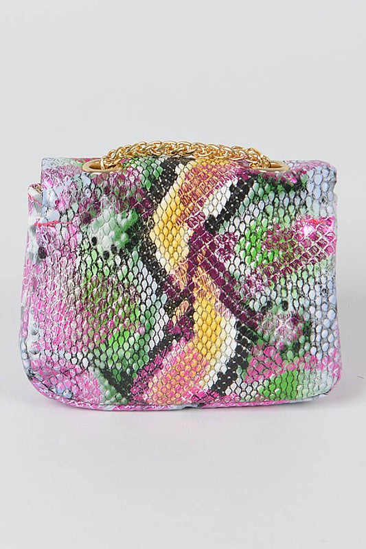 Rainbow Snakeskin Mini Handbag