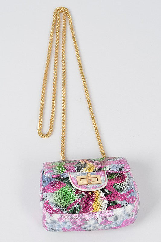 Rainbow Snakeskin Mini Handbag