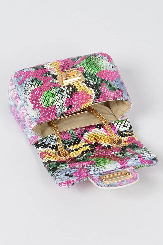 Rainbow Snakeskin Mini Handbag