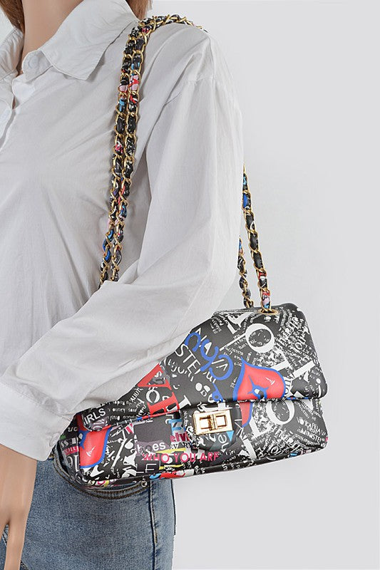 Fashion Graffiti Shoulder Handbag