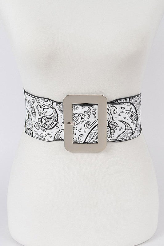 Paisley Bandana Wide Elastic Belt