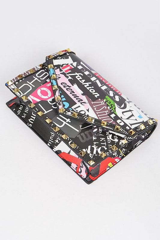 Studded Graffiti Handbag