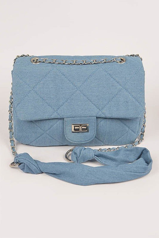 Quilted Denim Crossbody Bag