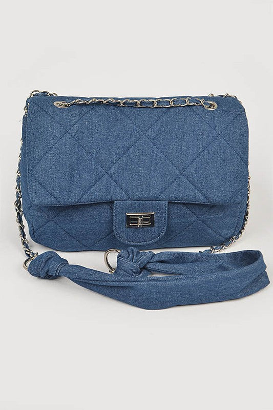 Quilted Denim Crossbody Bag