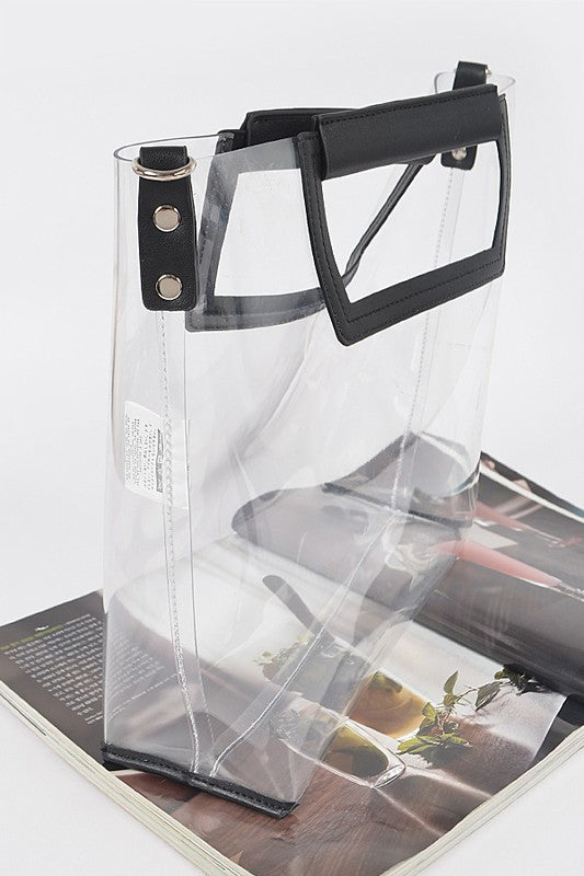 Color Block Tote/Crossbody Handbag