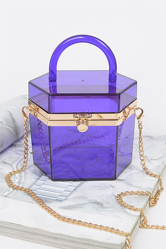 Hard Plastic Clutch/Crossbody Handbag