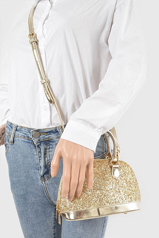Glitter Handle Crossbody Handbag