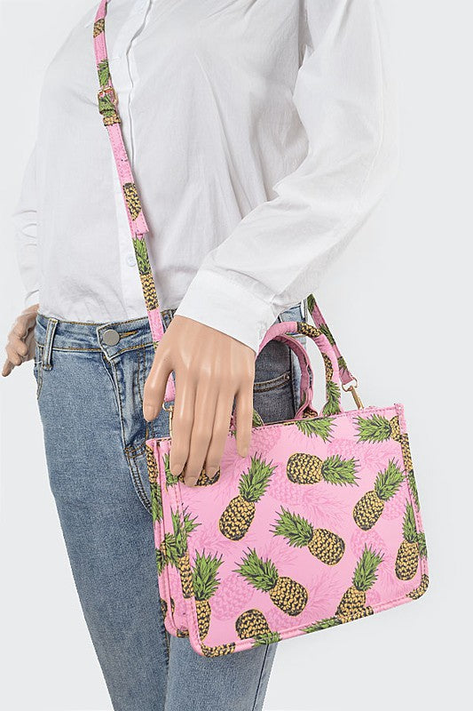 Pink Pineapple Tote Handbag