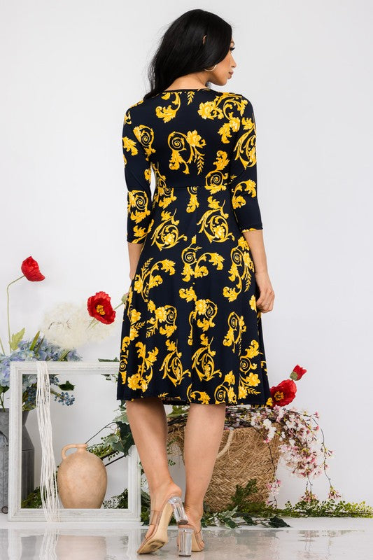 Baroque Pleated Dress