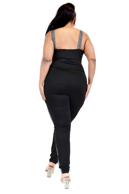 Geo Print Curve Jumpsuit