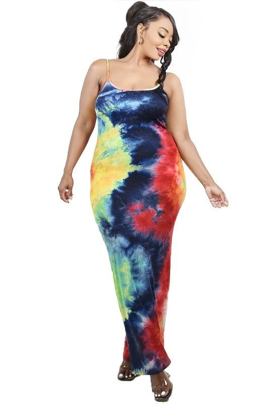 Tie Dye Curve Maxi Dress