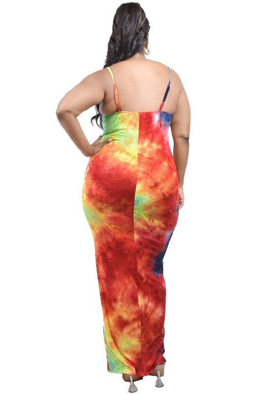 Tie Dye Curve Maxi Dress