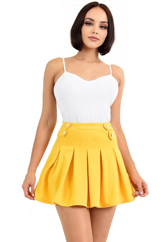 Gold Accent Pleated Skirt