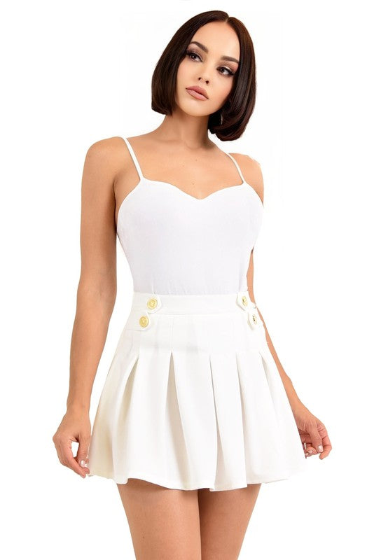 Gold Accent Pleated Skirt