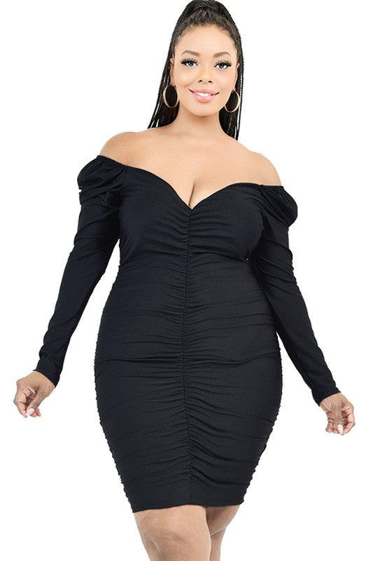 Satin Puff Mini Dress