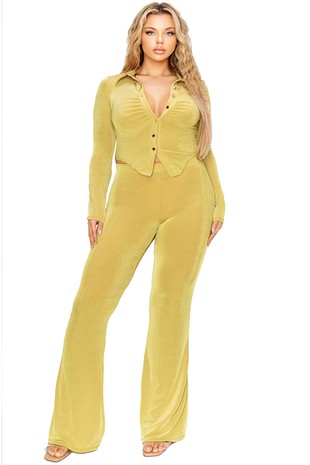 Slinky Crop Top 2PC Set