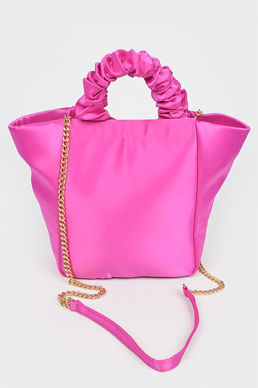 Satin Tote/Crossbody Handbag