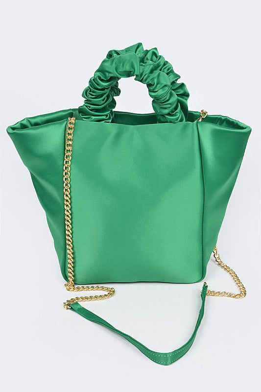 Satin Tote/Crossbody Handbag