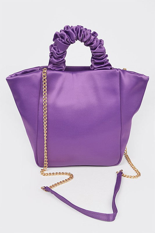 Satin Tote/Crossbody Handbag