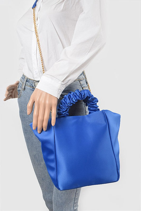 Satin Tote/Crossbody Handbag