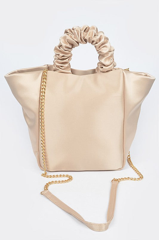 Satin Tote/Crossbody Handbag