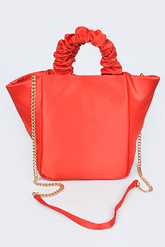 Satin Tote/Crossbody Handbag