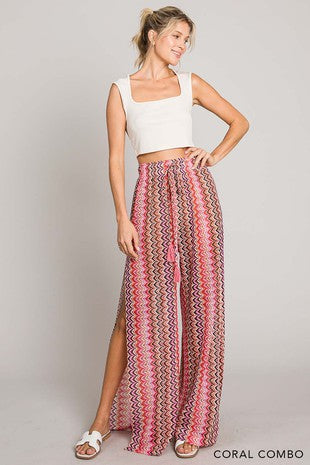 Side Slit Crochet Pants
