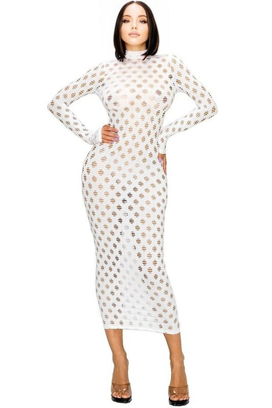 Punched Fabric Maxi Dress