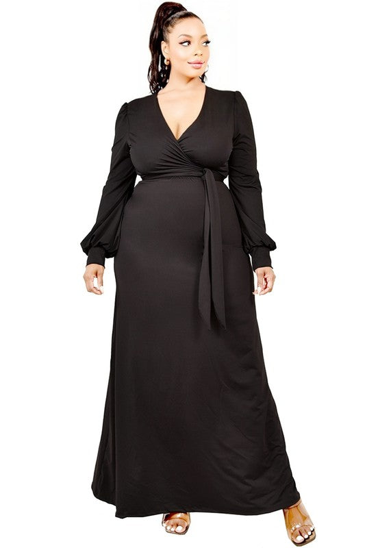 Belted Curve Maxi Dress