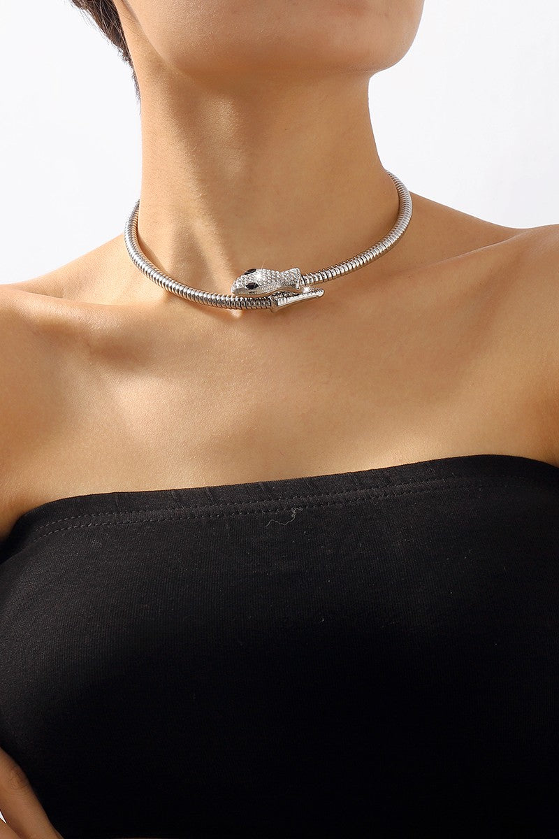Rhinestone Rattler Choker