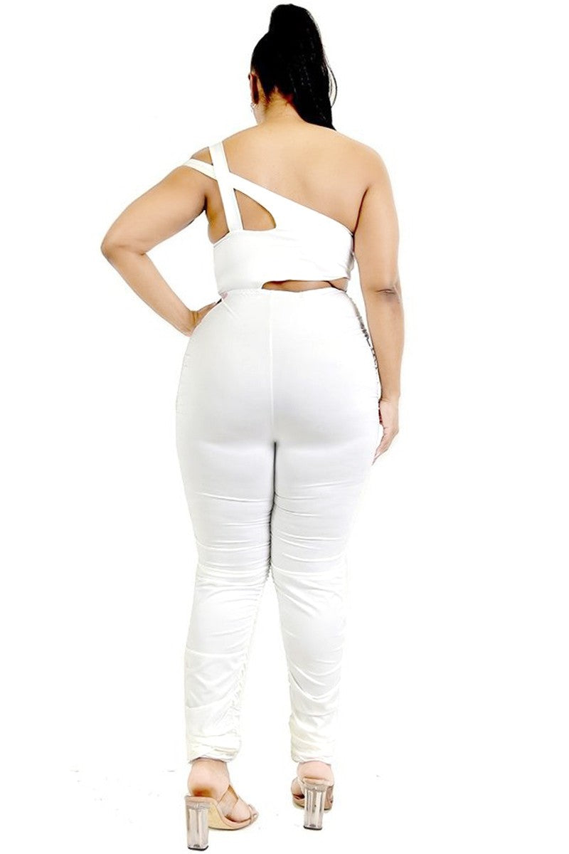 One Shoulder Cutout Jumpsuit