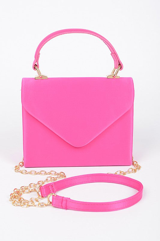 Satin Top Flap/Crossbody Handbag