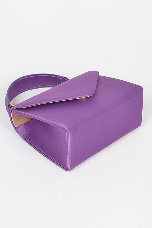 Satin Top Flap/Crossbody Handbag