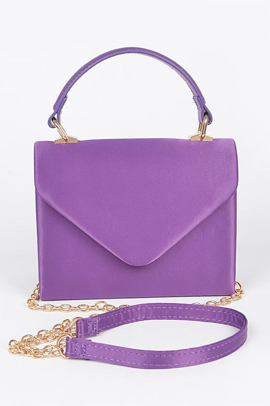 Satin Top Flap/Crossbody Handbag