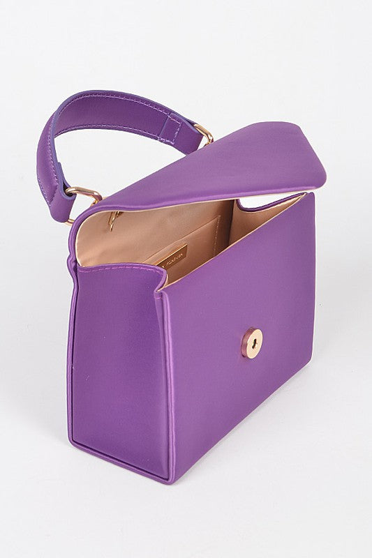 Satin Top Flap/Crossbody Handbag