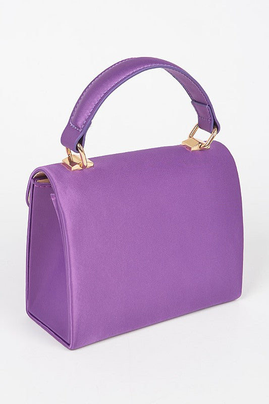 Satin Top Flap/Crossbody Handbag