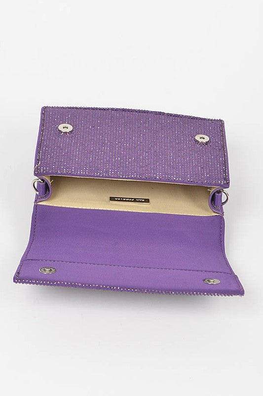 Rhinestone Top Flap/Crossbody Handbag