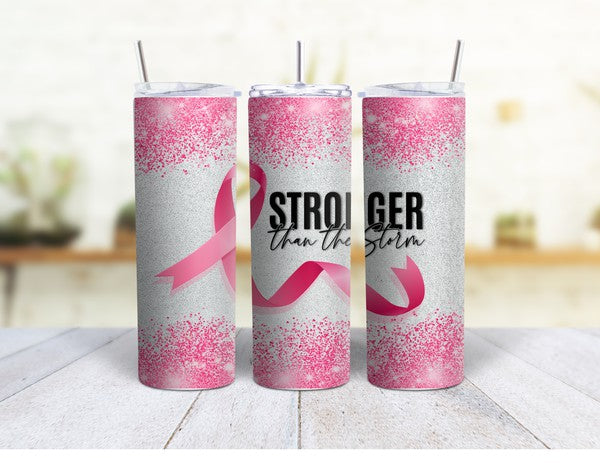 Pink Ribbon Tumbler w/ Straw