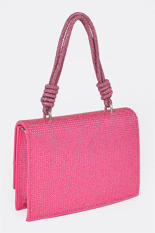 Rhinestone Top Flap/Crossbody Handbag