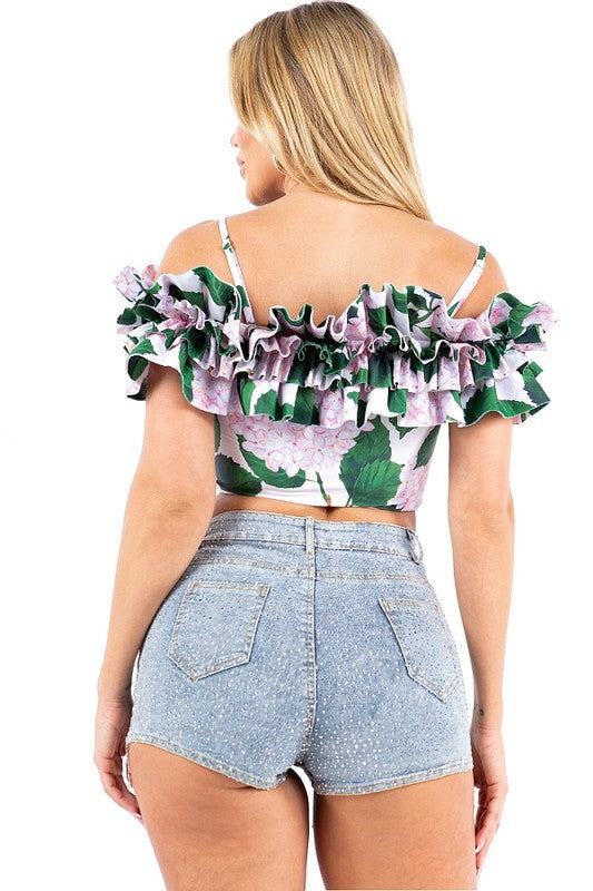 Floral Ruffle 2PC Swimsuit