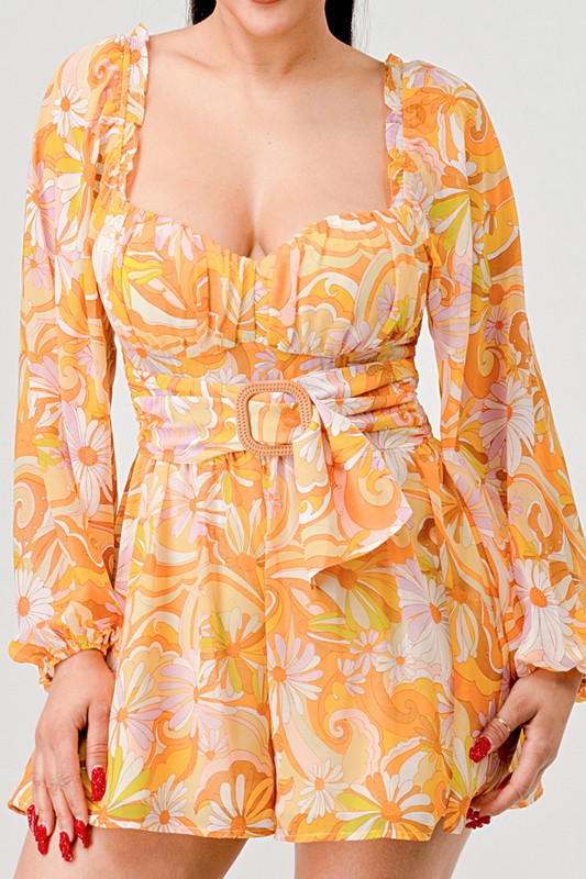 70's Bae Floral Romper